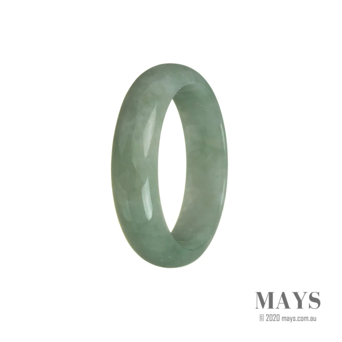 Genuine Type A Green Jade Bracelet - 53mm Half Moon - Image 3