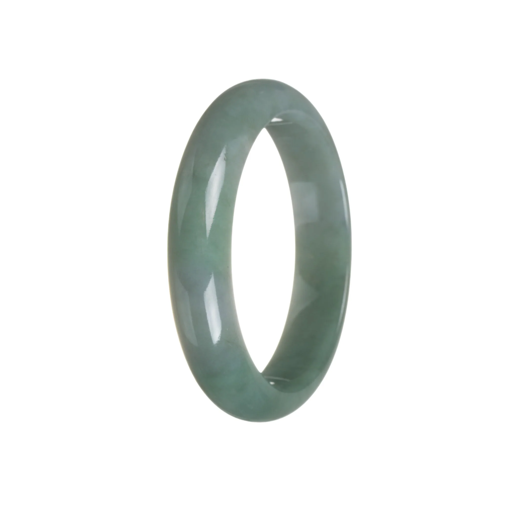 Genuine Natural Green Jadeite Bangle - 59mm Half Moon - Image 2
