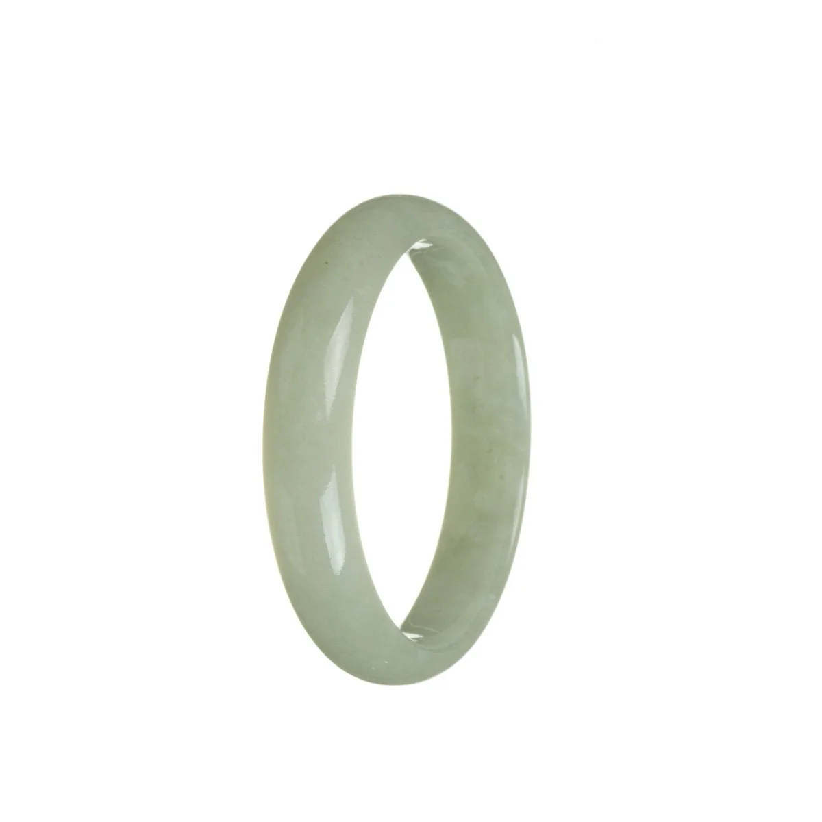 Certified Natural Pale Green Traditional Jade Bracelet - 55mm Half Moon - Image 2