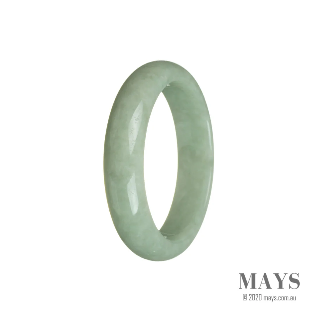 Real Natural Green Burma Jade Bracelet - 55mm Half Moon - Image 3