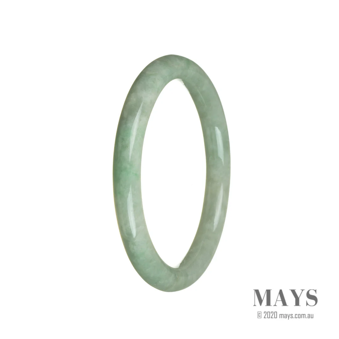 Genuine Grade A Green Burma Jade Bangle - 62mm Round