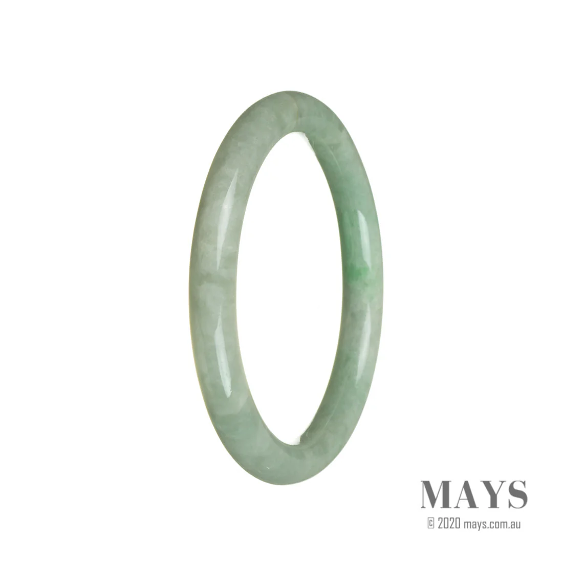 Genuine Grade A Green Burma Jade Bangle - 62mm Round - Image 3