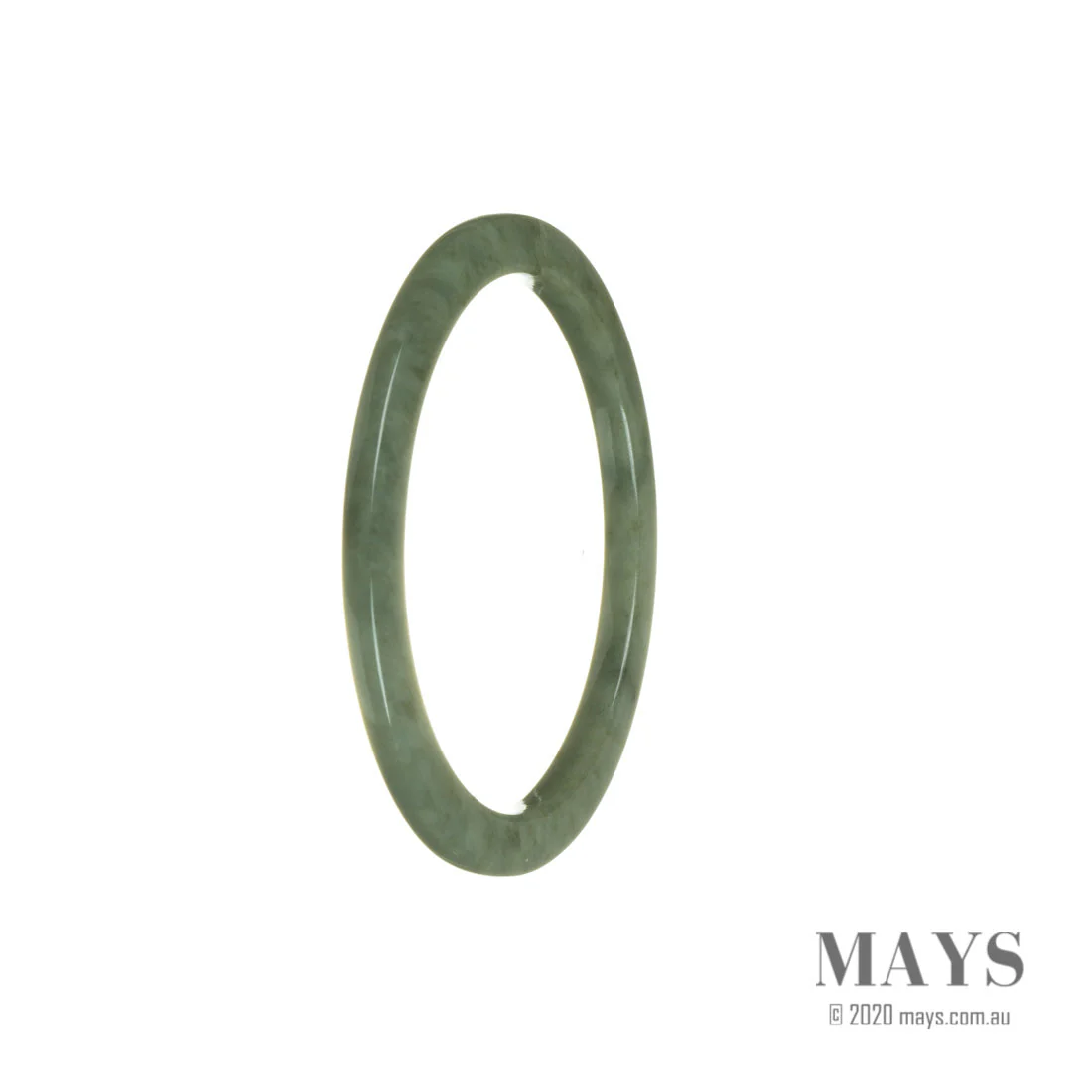 Genuine Untreated Green Jadeite Bracelet - 56mm Thin - Image 3
