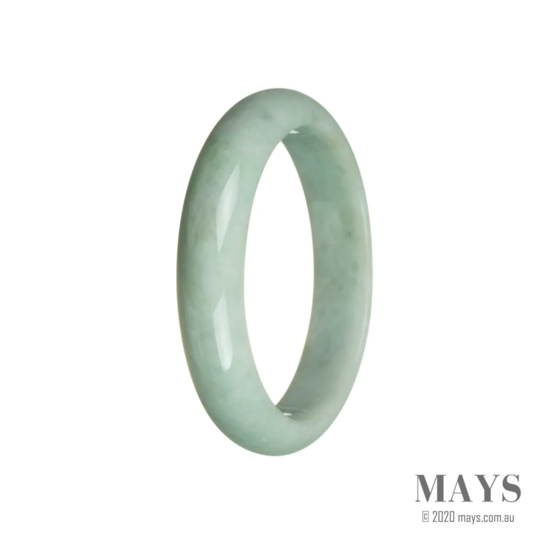 Genuine Grade A Green Burma Jade Bangle Bracelet - 59mm Half Moon - Image 3