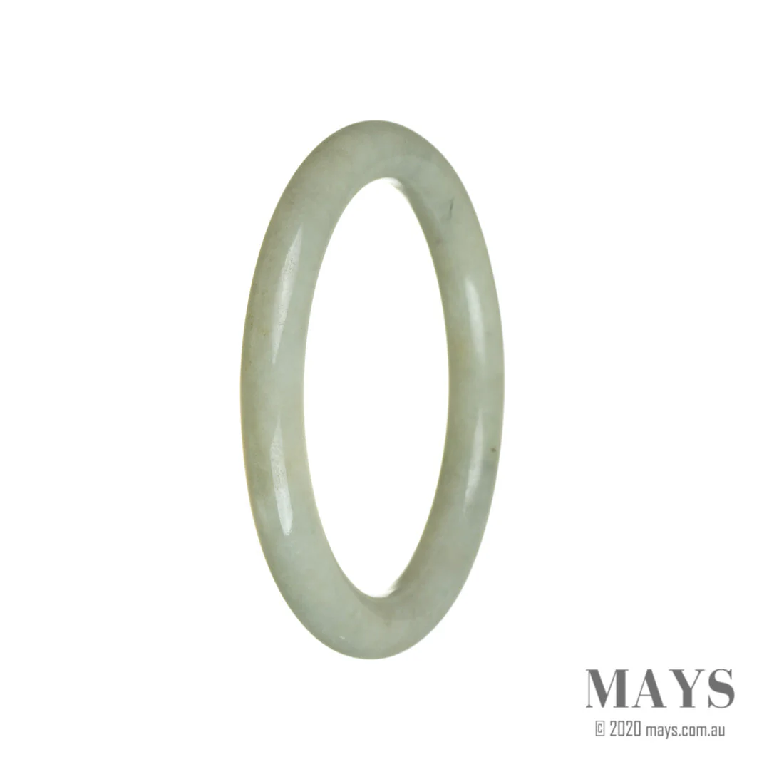Genuine Grade A Light Green Burmese Jade Bangle - 60mm Oval - Image 2