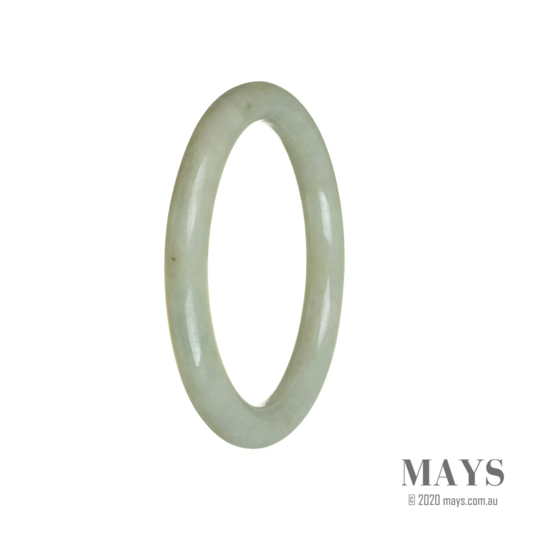 Genuine Grade A Light Green Burmese Jade Bangle - 60mm Oval - Image 3