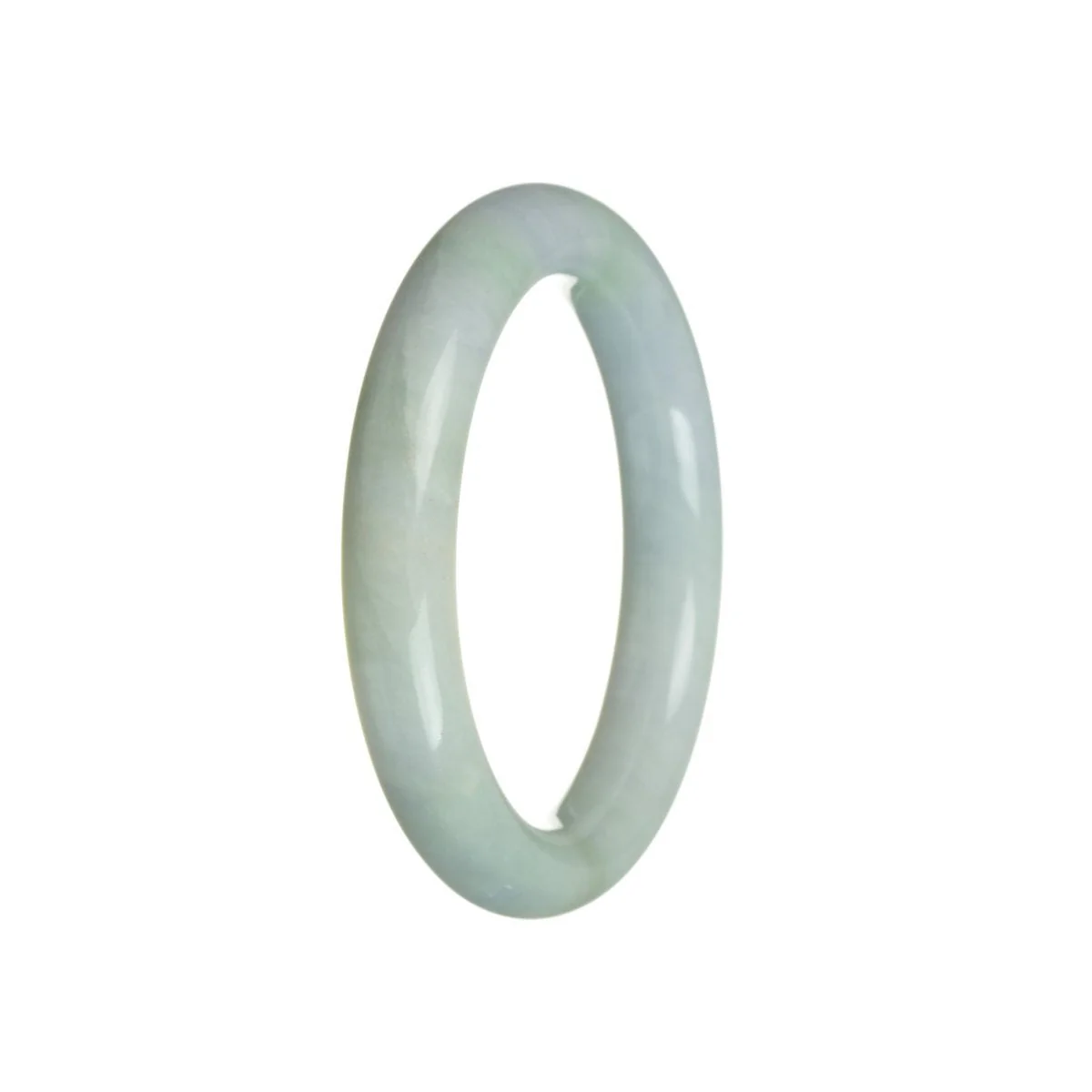Real Natural Green with Lavender Jadeite Bangle Bracelet - 56mm Semi Round - Image 2