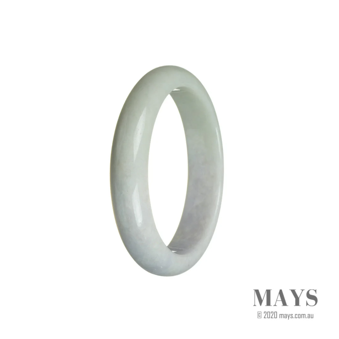 Genuine Grade A Lavender with Green Burma Jade Bracelet - 55mm Half Moon - Image 2