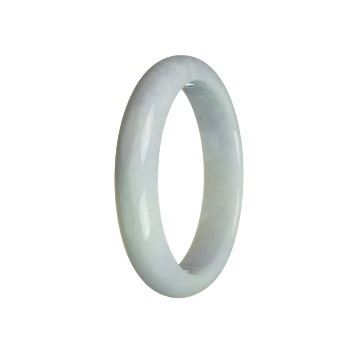 Genuine Grade A Lavender with Green Burma Jade Bangle Bracelet - 60mm Half Moon