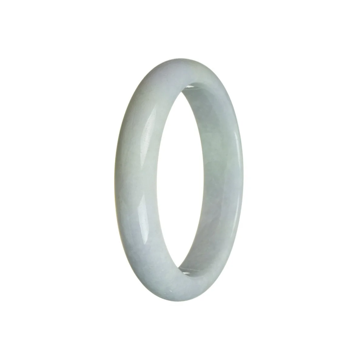 Genuine Grade A Lavender with Green Burma Jade Bangle Bracelet - 60mm Half Moon - Image 2