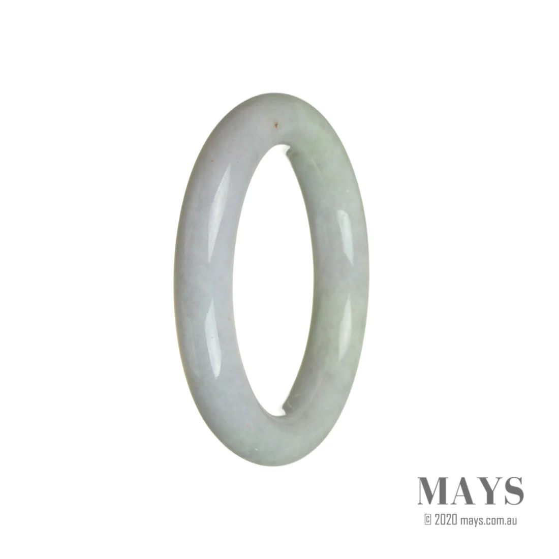 Certified Type A Lavender with Green Traditional Jade Bangle - 54mm Round - Image 2