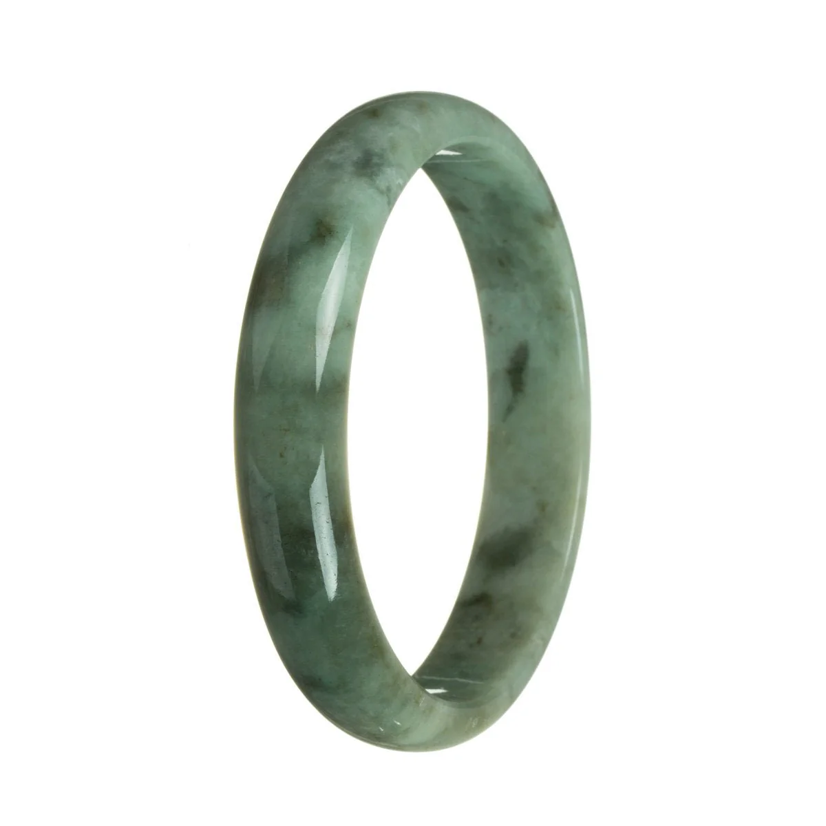 Certified Untreated Green Jade Bracelet - 76mm Half Moon