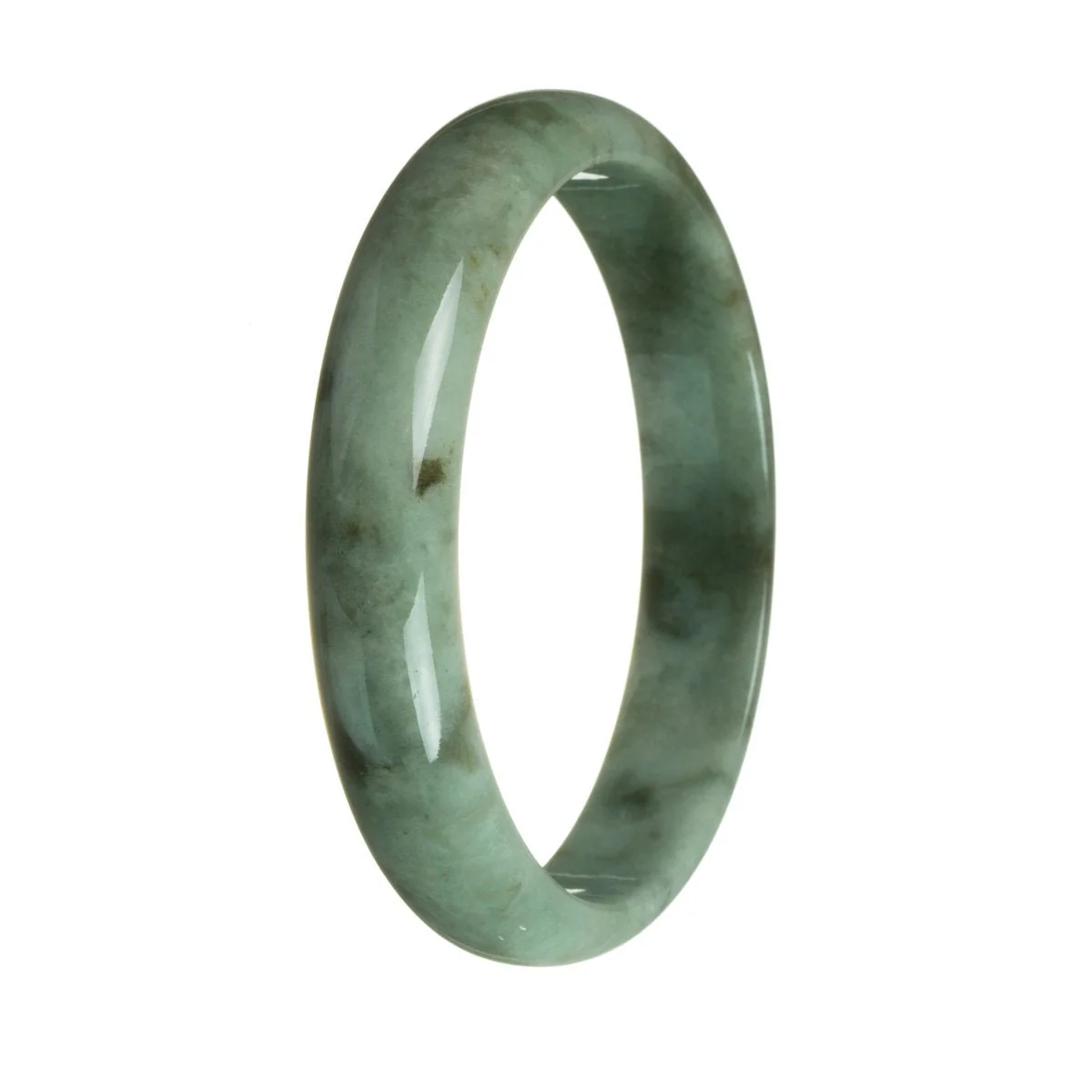 Certified Untreated Green Jade Bracelet - 76mm Half Moon - Image 3