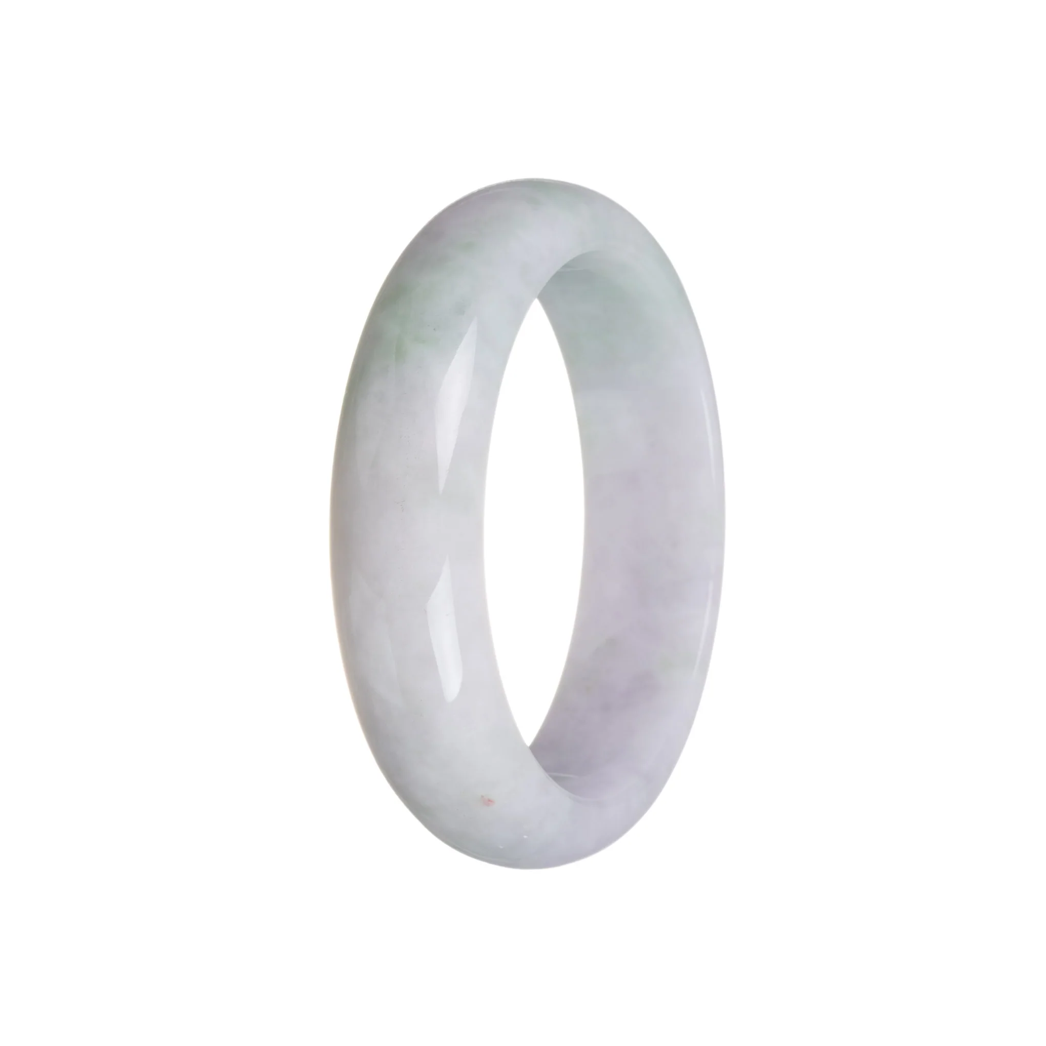 Genuine Grade A Lavender Jadeite Bangle - 58mm Half Moon - Image 2