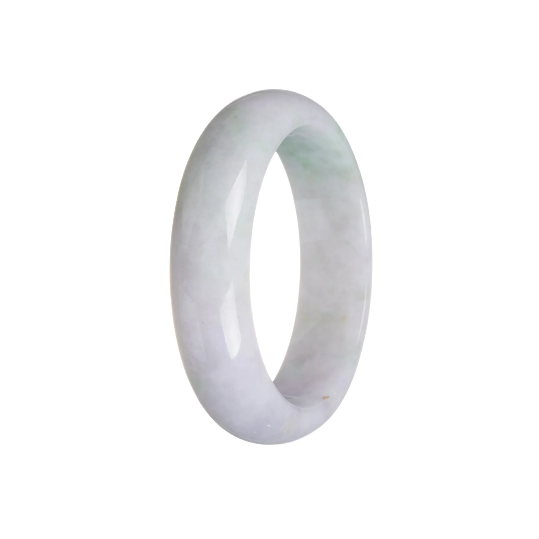 Genuine Grade A Lavender Jadeite Bangle - 58mm Half Moon - Image 3