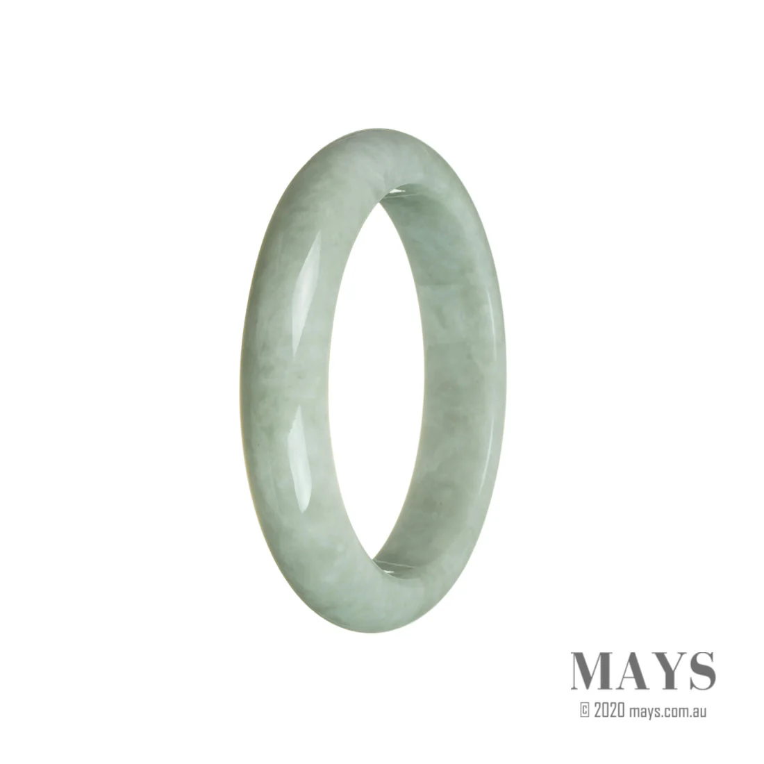 Authentic Untreated Green Traditional Jade Bangle Bracelet - 58mm Half Moon - Image 2