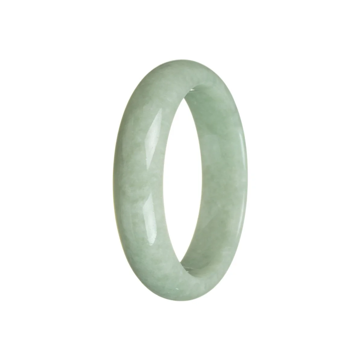 Genuine Natural Green Burmese Jade Bangle - 58mm Half Moon - Image 2