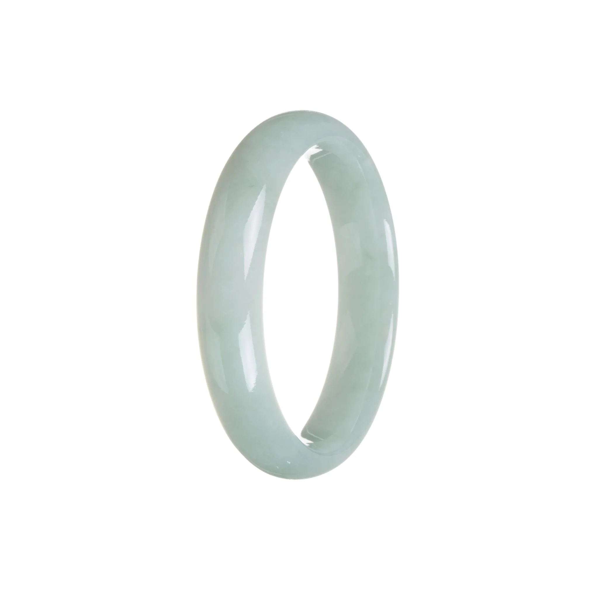 Real Grade A Green Jadeite Bangle Bracelet - 56mm Half Moon