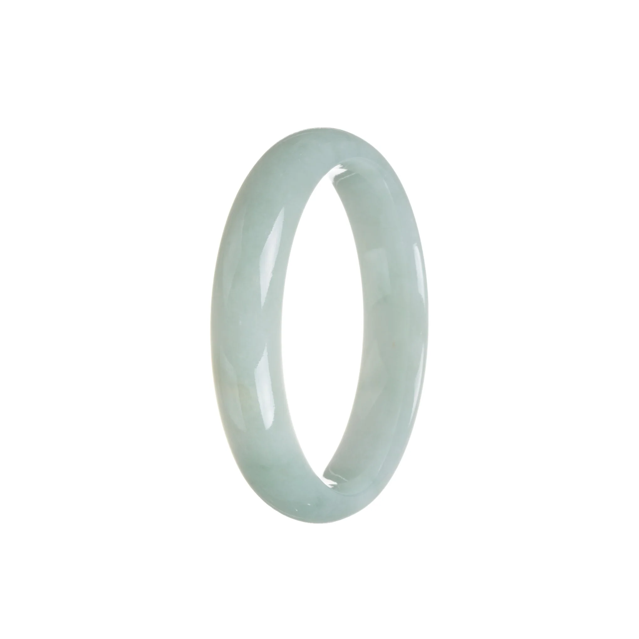 Real Grade A Green Jadeite Bangle Bracelet - 56mm Half Moon - Image 2
