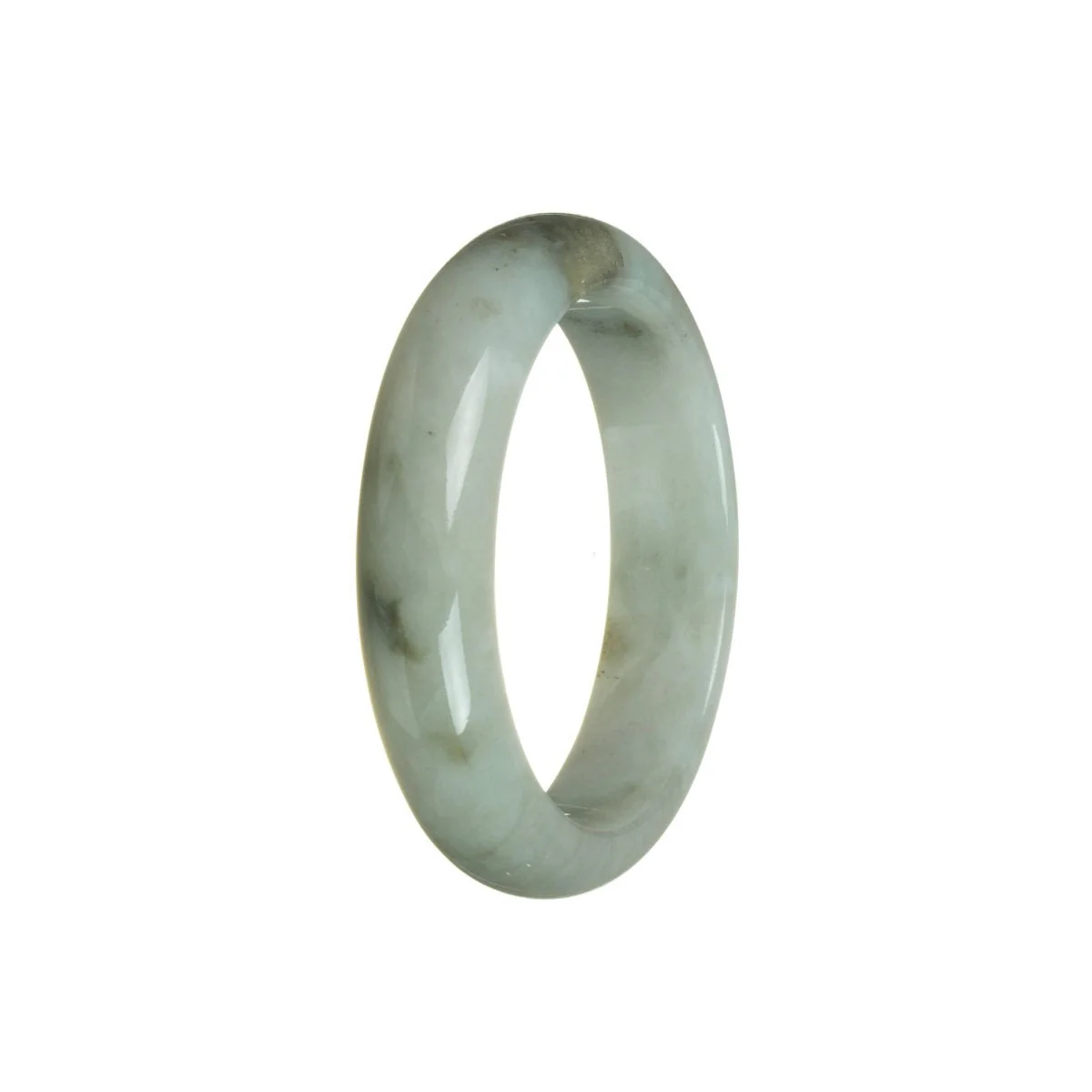 Real Type A White Jadeite Jade Bracelet - 55mm Half Moon - Image 2