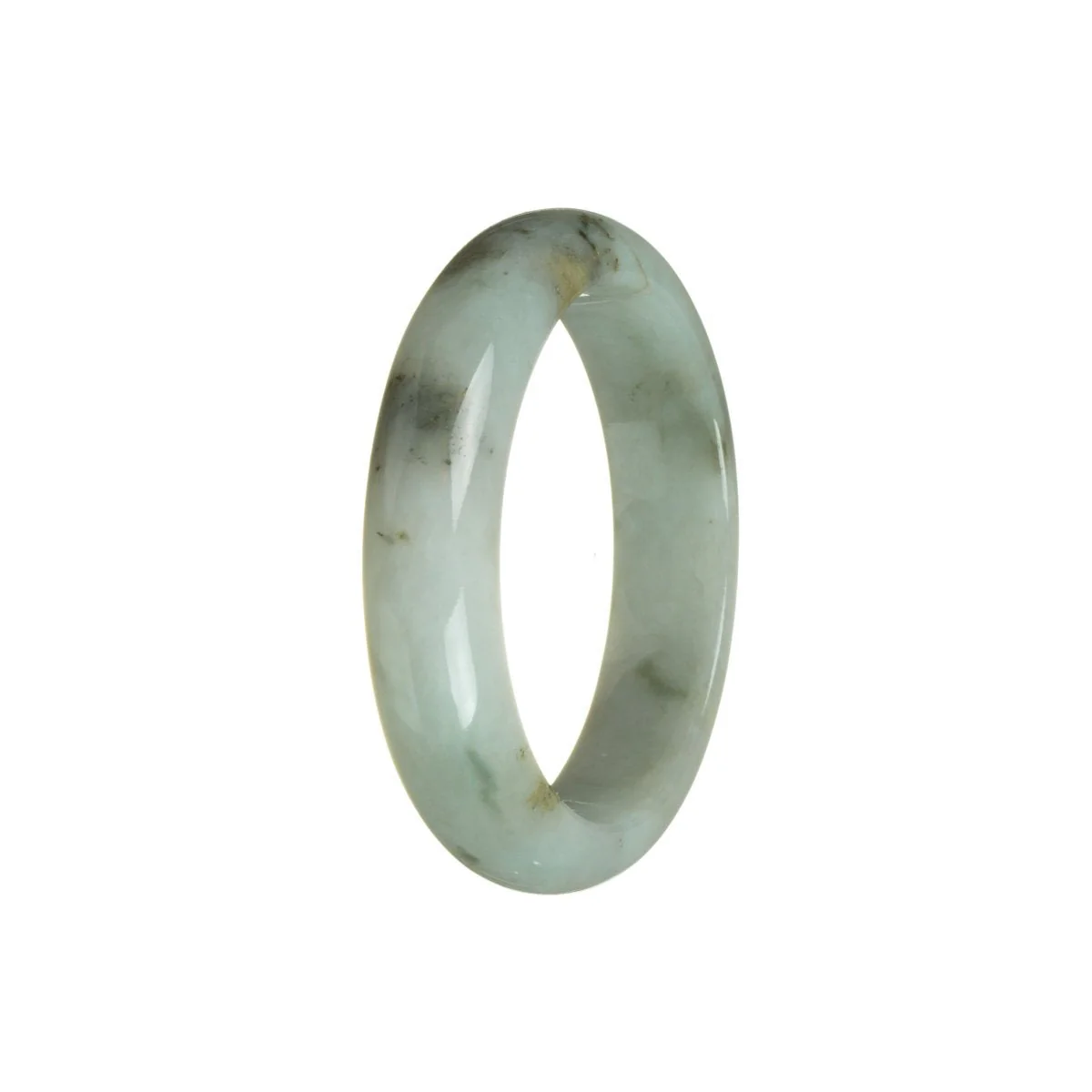 Real Type A White Jadeite Jade Bracelet - 55mm Half Moon - Image 3