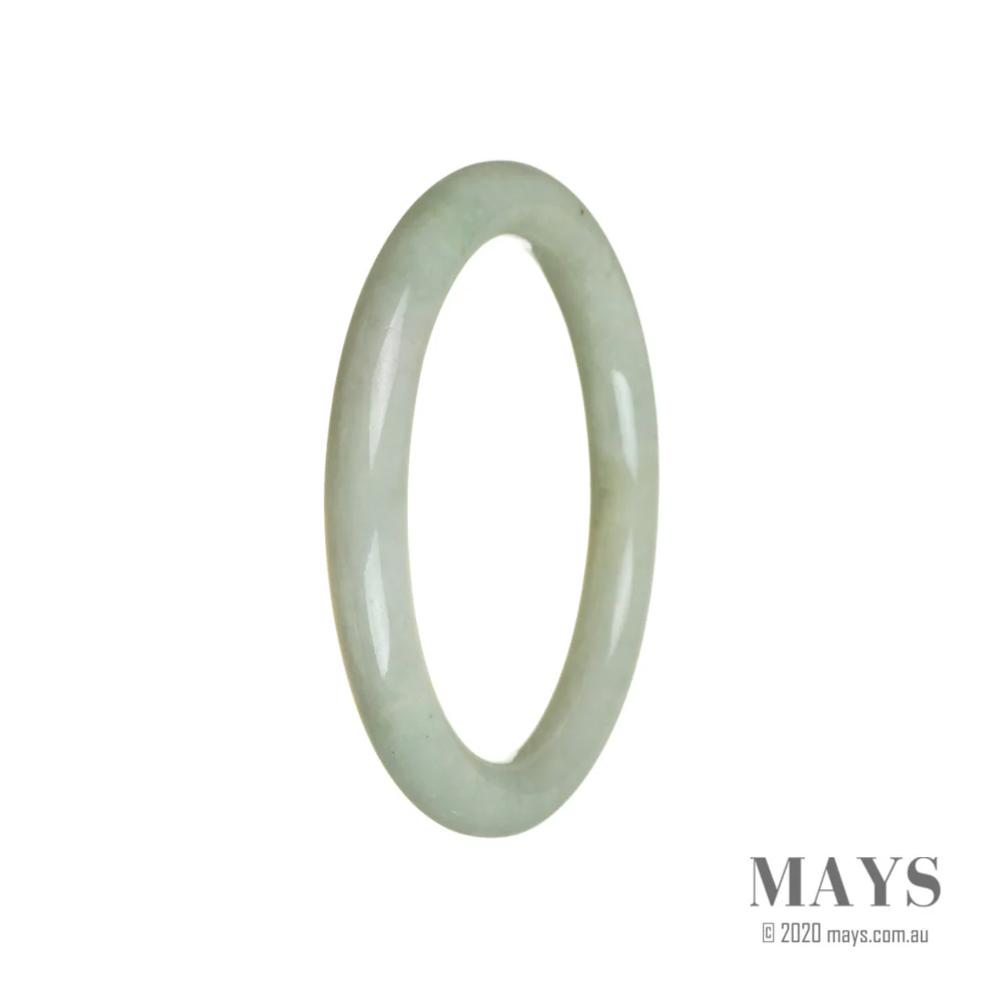 Certified Grade A Pale Green Traditional Jade Bangle Bracelet - 58mm Oval - Image 3