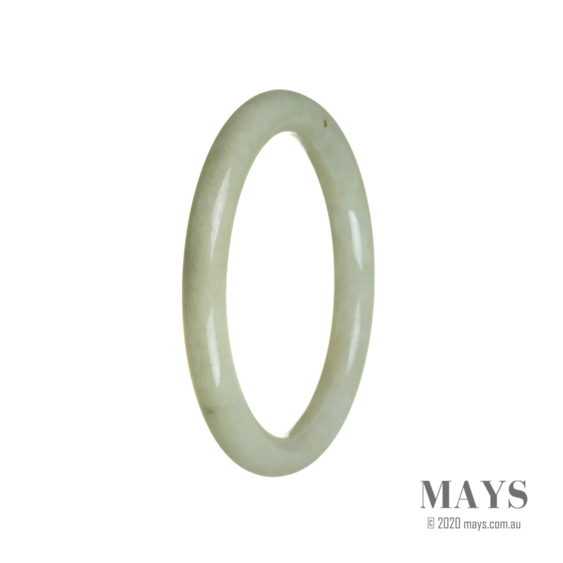 Authentic Untreated Pale Green Burmese Jade Bangle Bracelet - 60mm Oval