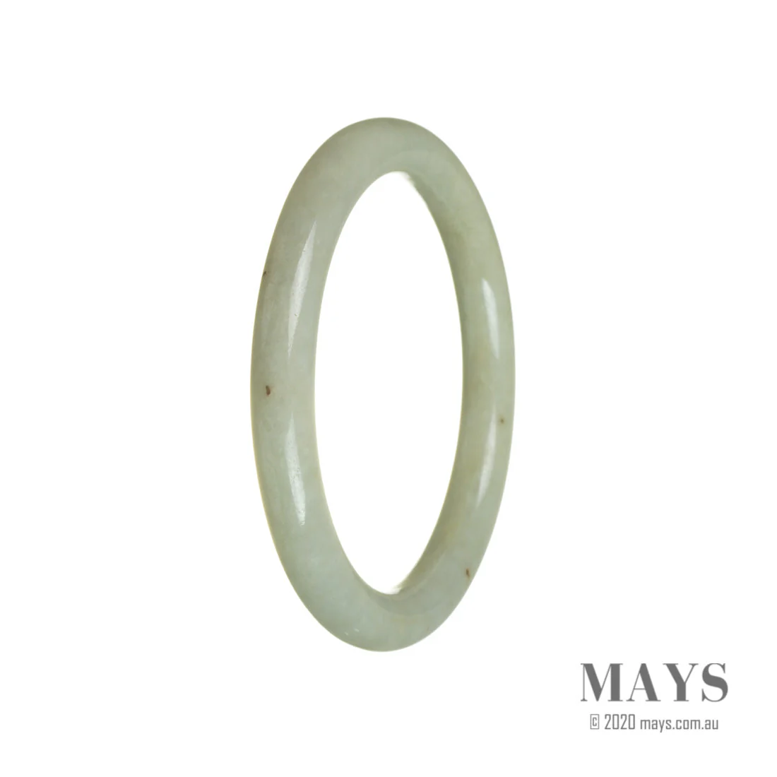 Authentic Untreated Pale Green Burmese Jade Bangle Bracelet - 60mm Oval - Image 2