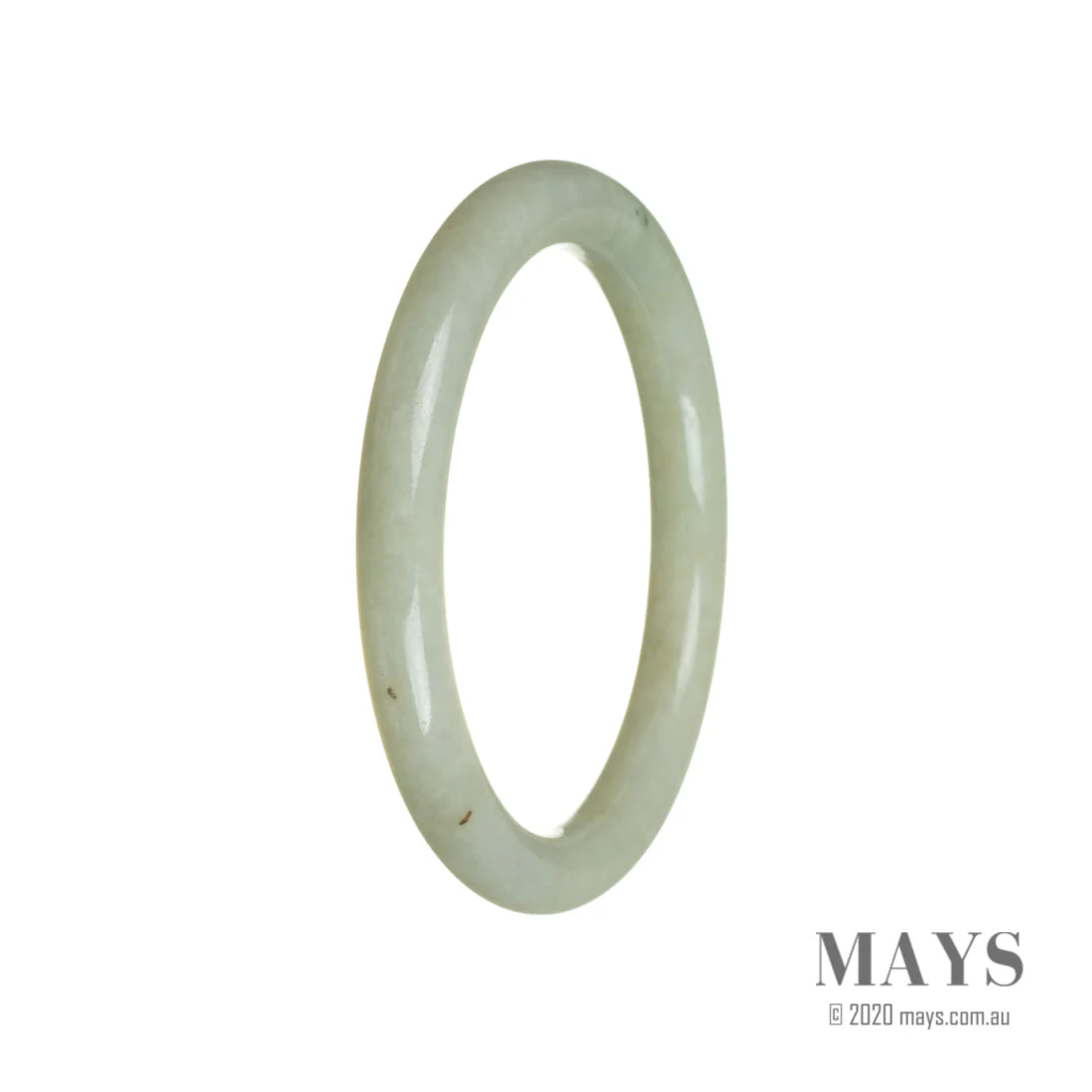 Authentic Untreated Pale Green Burmese Jade Bangle Bracelet - 60mm Oval - Image 3