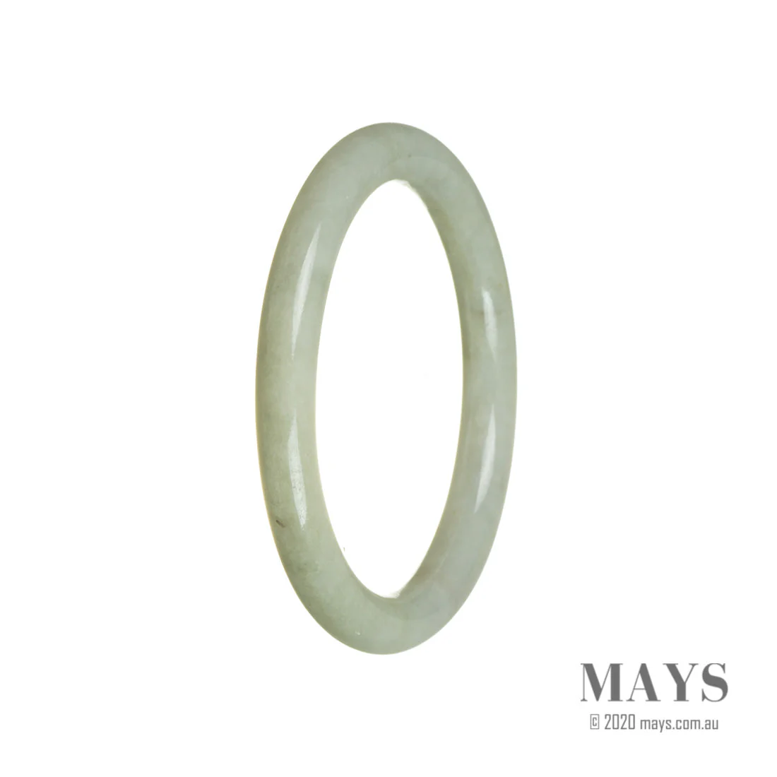 Real Grade A Pale Green Jadeite Jade Bangle - 60mm Oval