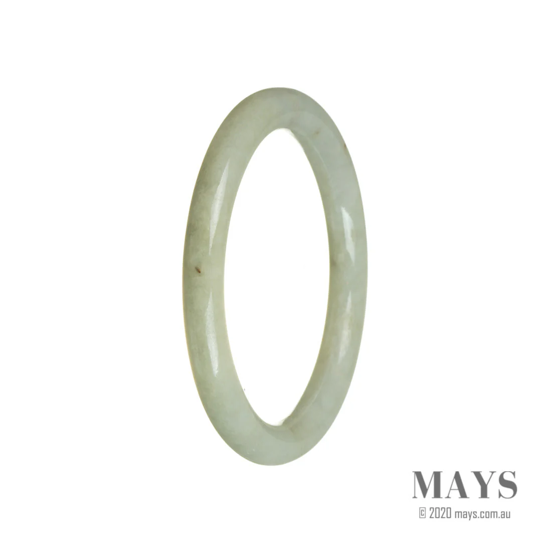 Real Grade A Pale Green Jadeite Jade Bangle - 60mm Oval - Image 2
