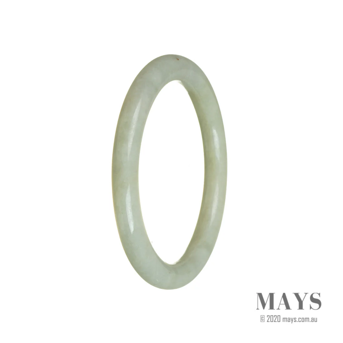 Real Grade A Pale Green Jadeite Jade Bangle - 60mm Oval - Image 3