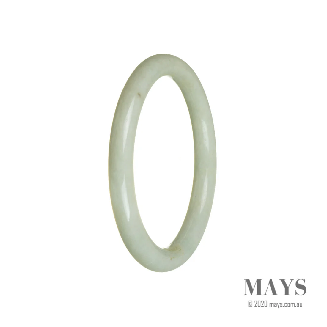 Genuine Natural Pale Green Jade Bangle Bracelet - 60mm Oval - Image 2