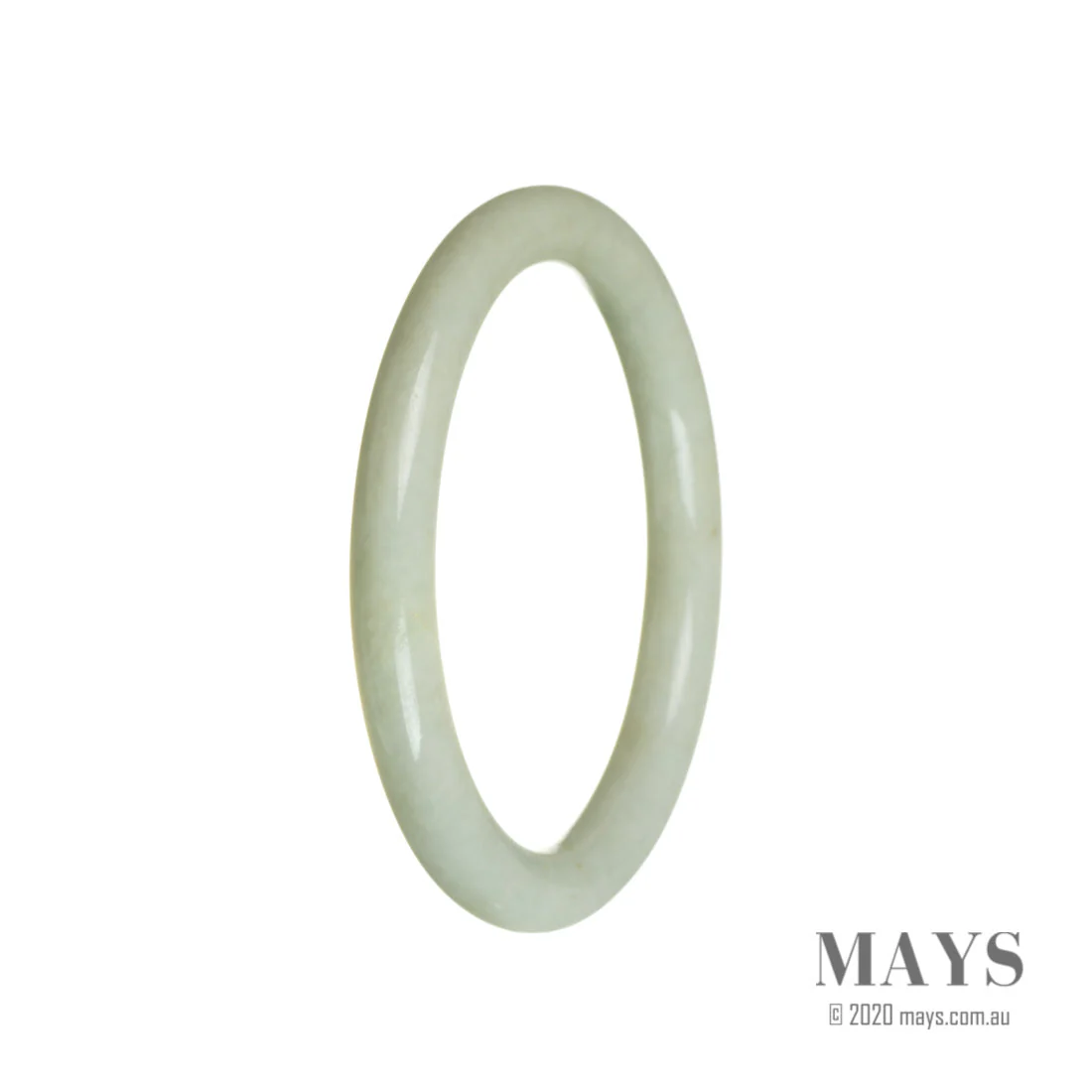 Genuine Natural Pale Green Jade Bangle Bracelet - 60mm Oval - Image 3