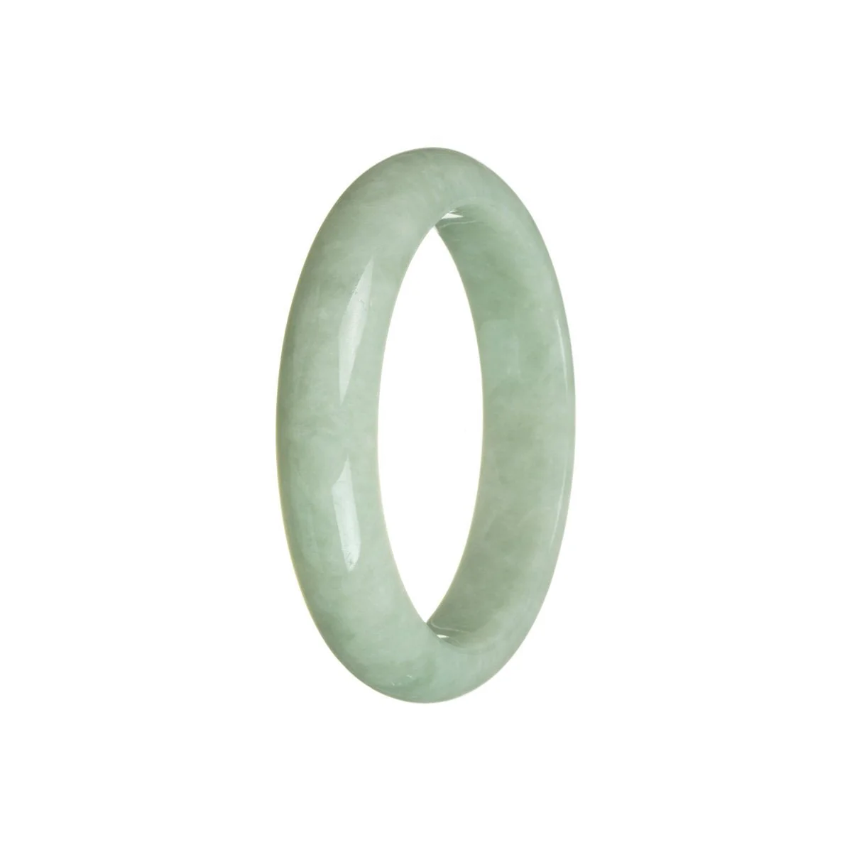 Real Grade A Green Traditional Jade Bangle - 57mm Half Moon - Image 2