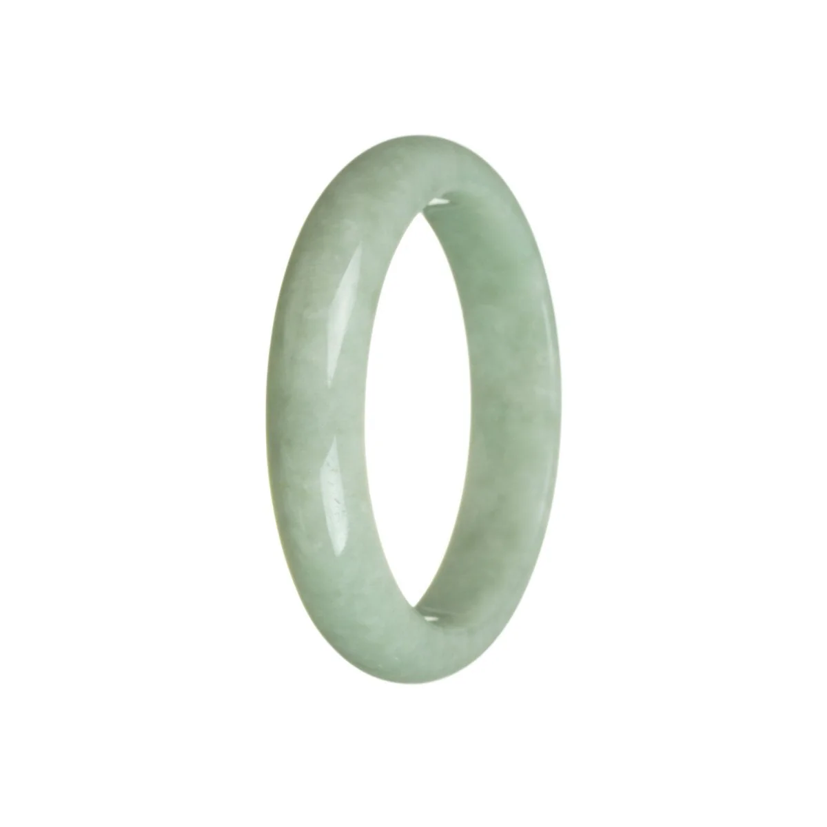 Real Grade A Green Traditional Jade Bangle - 57mm Half Moon - Image 3
