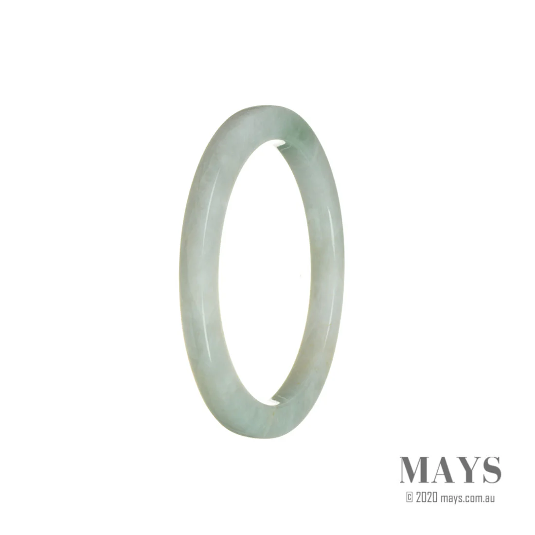 Authentic Grade A White Jadeite Jade Bangle - 56mm Thin - Image 3