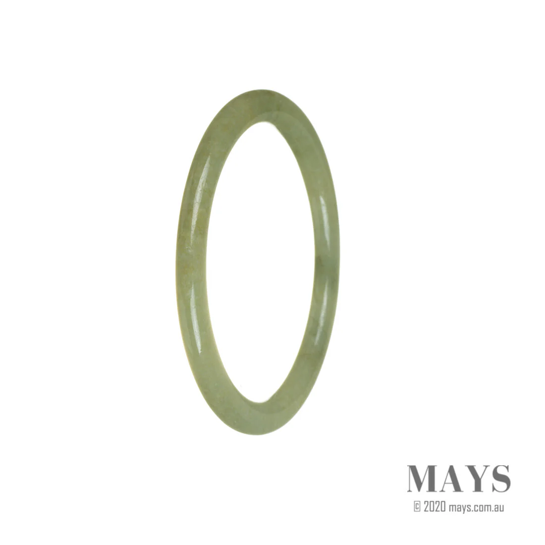 Certified Untreated Yellowish Green Traditional Jade Bangle - 58mm Thin