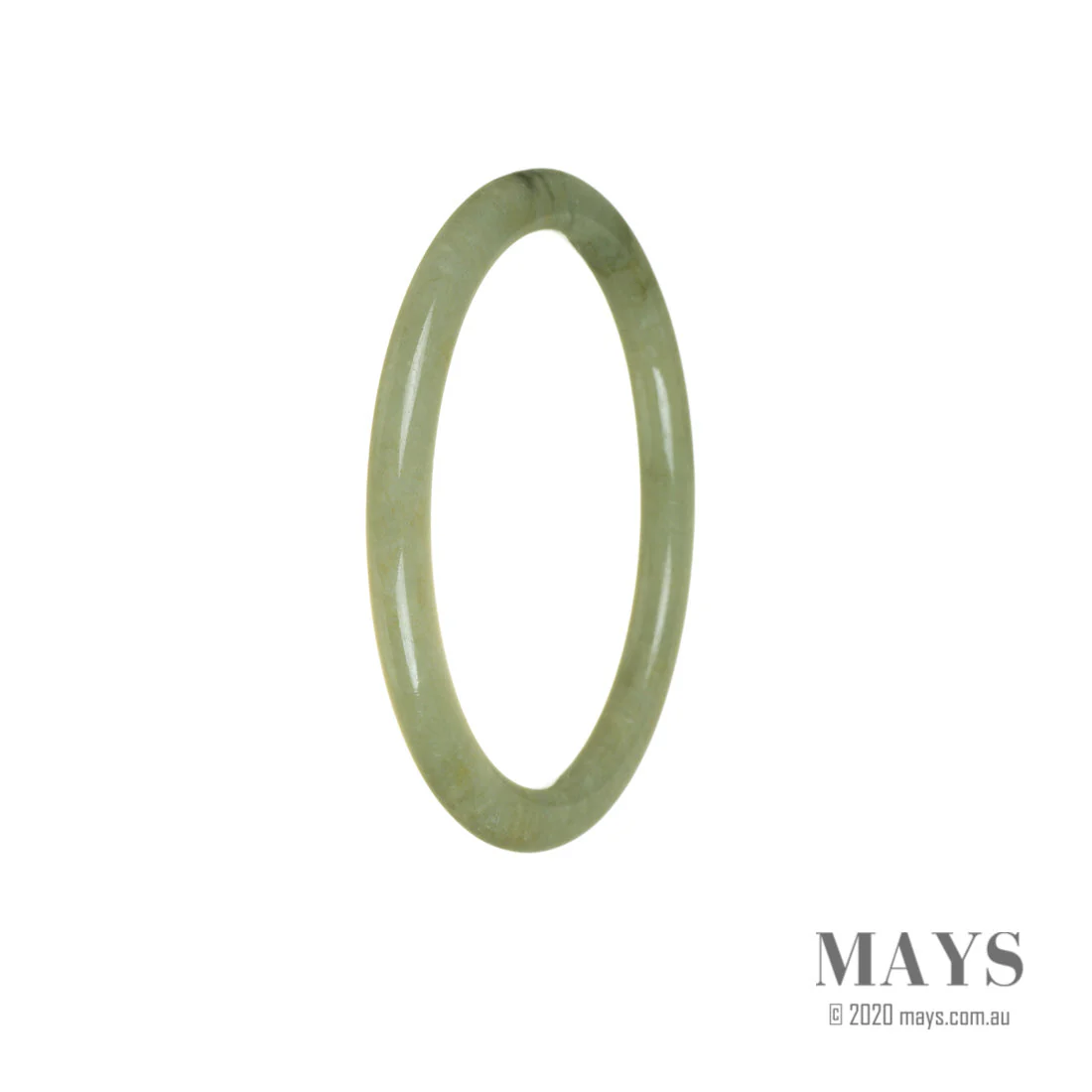 Certified Untreated Yellowish Green Traditional Jade Bangle - 58mm Thin - Image 2