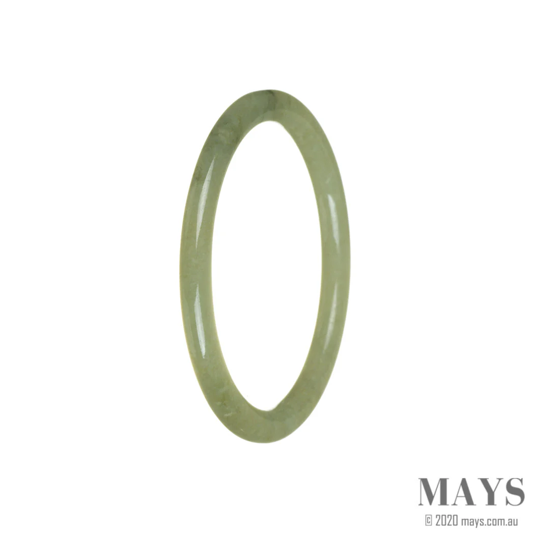 Certified Untreated Yellowish Green Traditional Jade Bangle - 58mm Thin - Image 3