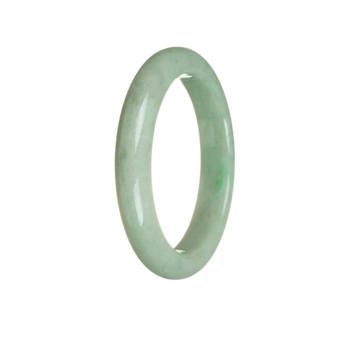 Genuine Grade A Green Burma Jade Bracelet - 56mm Half Moon - Image 2