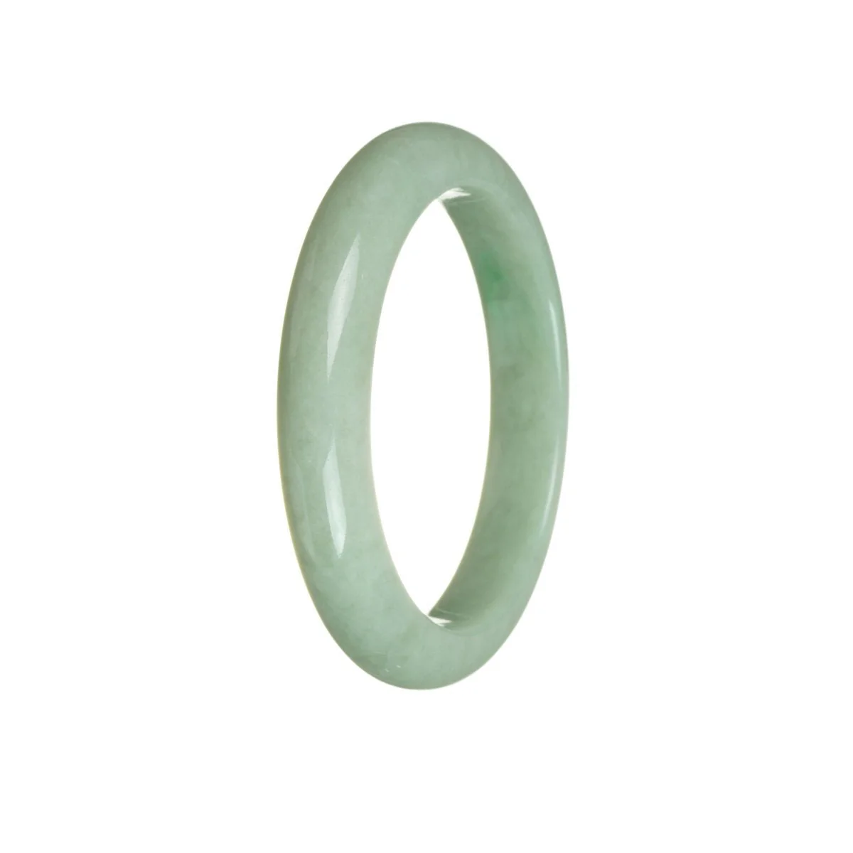 Genuine Grade A Green Burma Jade Bracelet - 56mm Half Moon - Image 3