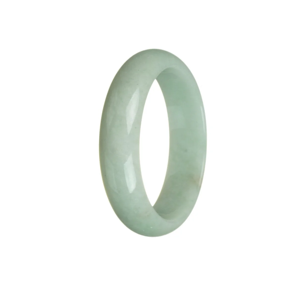 Genuine Grade A Green Traditional Jade Bangle Bracelet - 57mm Half Moon
