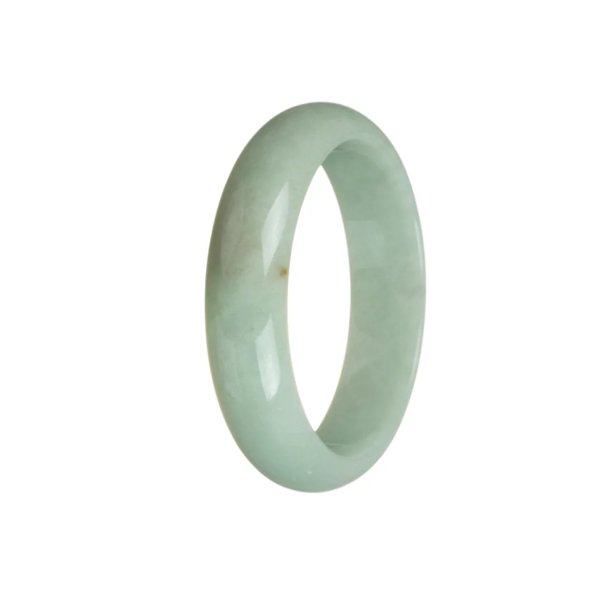 Genuine Grade A Green Traditional Jade Bangle Bracelet - 57mm Half Moon - Image 3