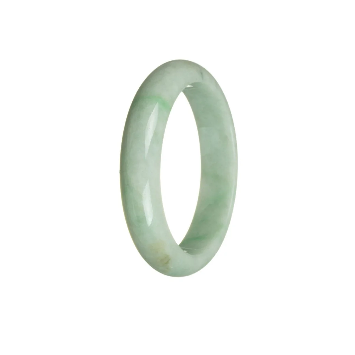 Genuine Untreated Green Jadeite Bangle Bracelet - 53mm Half Moon
