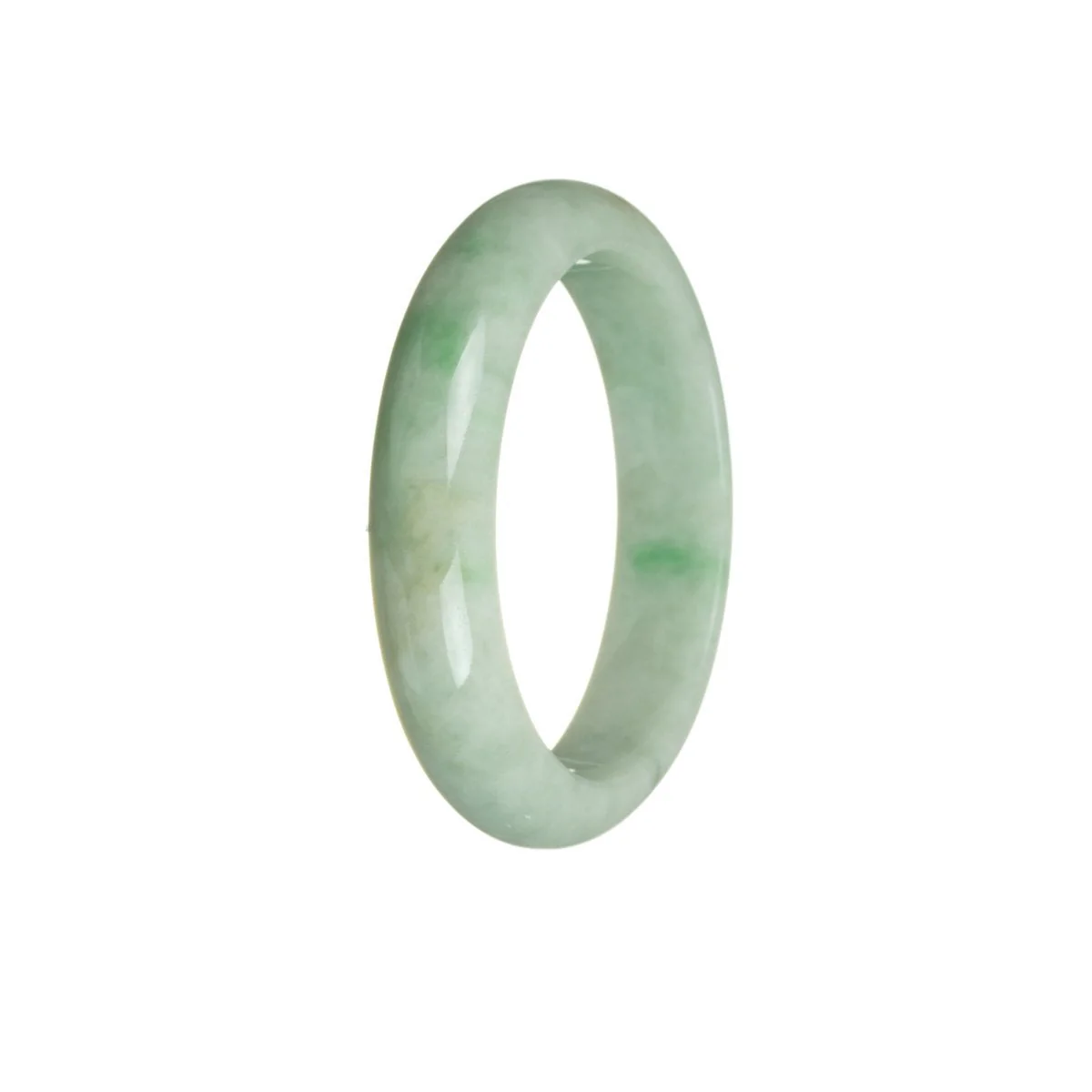 Genuine Untreated Green Jadeite Bangle Bracelet - 53mm Half Moon - Image 2