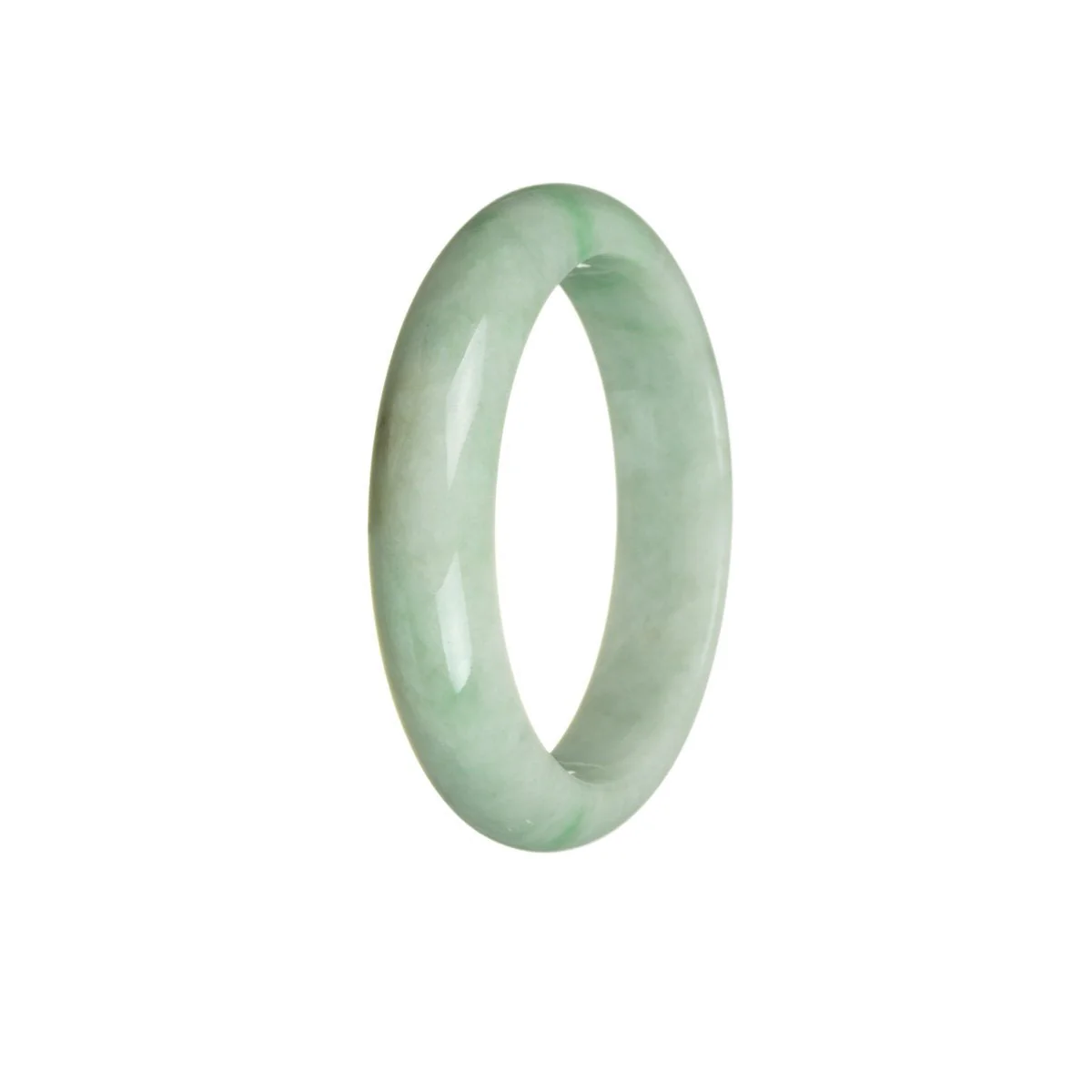 Genuine Untreated Green Jadeite Bangle Bracelet - 53mm Half Moon - Image 3
