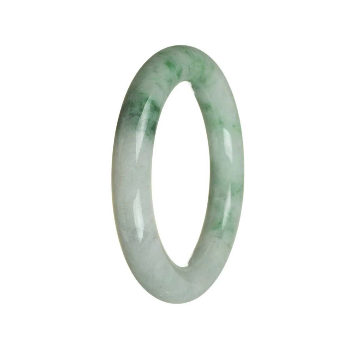 Authentic Grade A White Jadeite Bracelet - 56mm Round