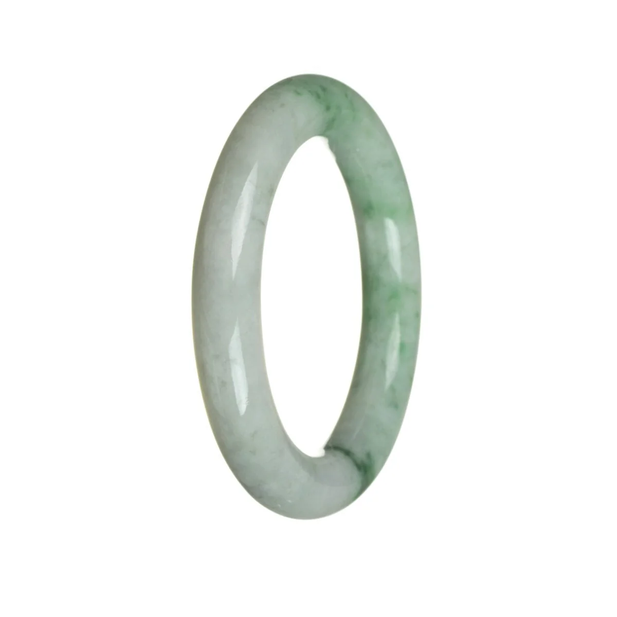 Authentic Grade A White Jadeite Bracelet - 56mm Round - Image 2