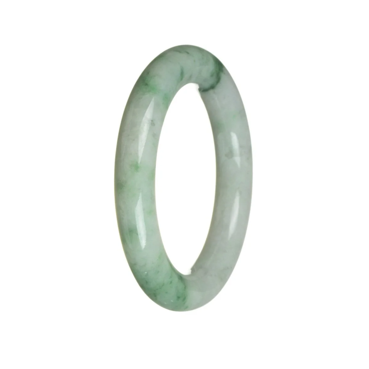 Authentic Grade A White Jadeite Bracelet - 56mm Round - Image 3